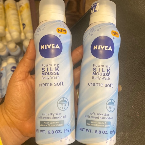 Nivea Bath & Body Lot Of 2 Nivea Foaming Silk Mousse Body Wash Warm